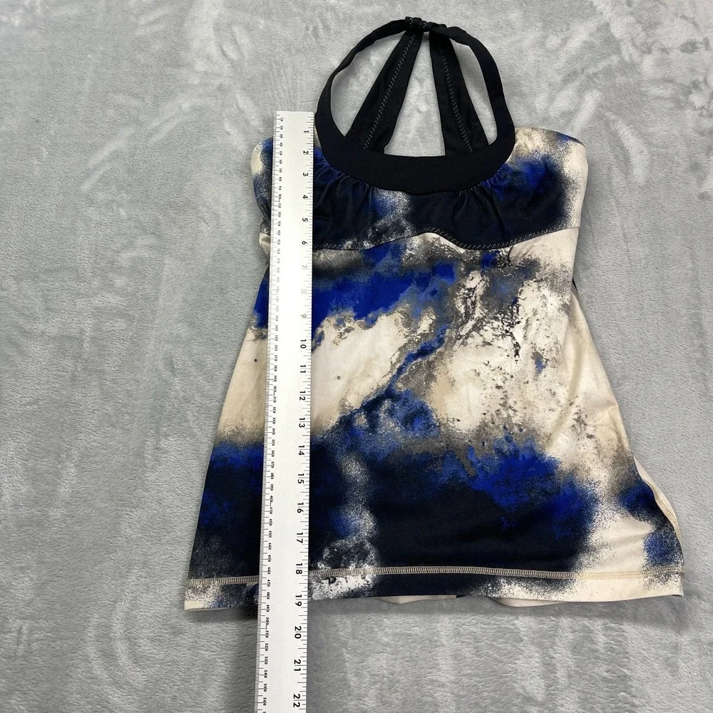 Lululemon Tank Top Womens XS Multi Shelf Bra Milky Way Fitness Scoop Me Up Crop‎